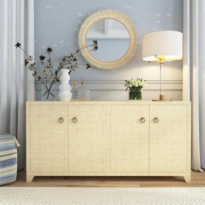 Butler Specialty Company - Bar Harbor - Bar Harbor 70 in. W Rectangular Raffia 4 Door Sideboard, Natural - 5668362 view 1