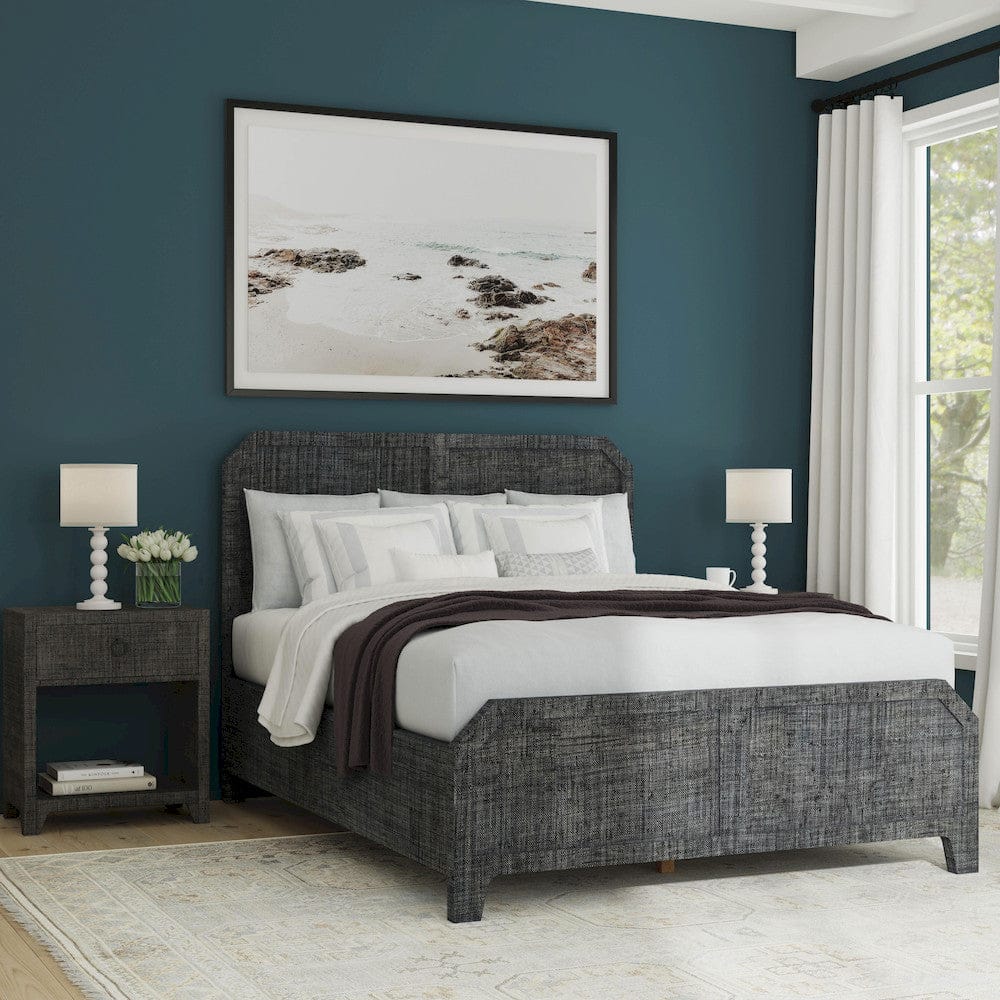 Butler Specialty Company - Bar Harbor - Bar Harbor Queen Raffia Panel Bed, Gray - 5706420_CLOSEOUT view 1