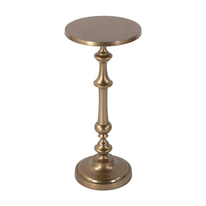 Butler Specialty Company - Bartel 10.25 in. W Round Metal Pedestal Base End Table  - Antique Gold - 5923226 view 1
