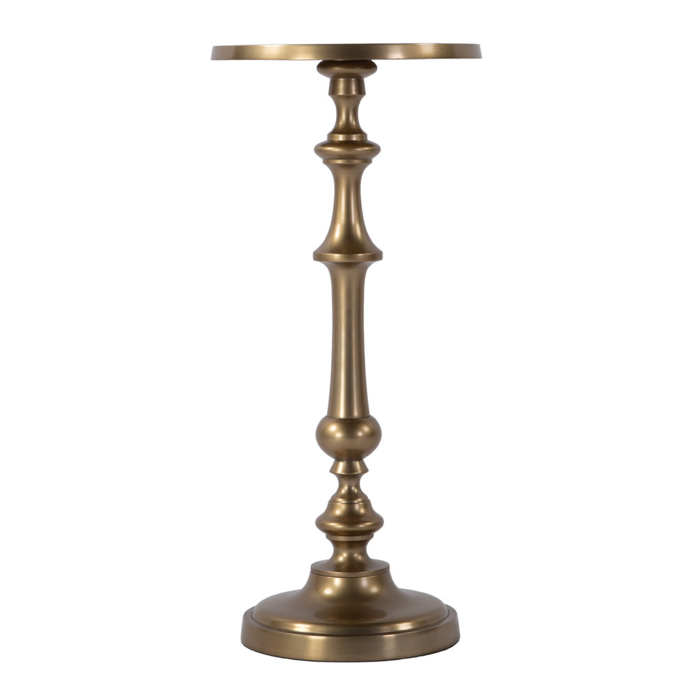 Butler Specialty Company - Bartel 10.25 in. W Round Metal Pedestal Base End Table  - Antique Gold - 5923226 view 2
