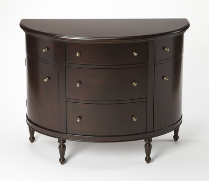 Butler Specialty Company - Bedford 41 in. W Demilune Wood 5 Drawer 2 Door Console Table, Dark Brown - 9347379