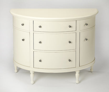 Butler Specialty Company - Bedford 41 in. W Demilune Wood 5 Drawer 2 Door Console Table, White - 9347288