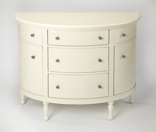 Butler Specialty Company - Bedford 41 in. W Demilune Wood 5 Drawer 2 Door Console Table, White - 9347288