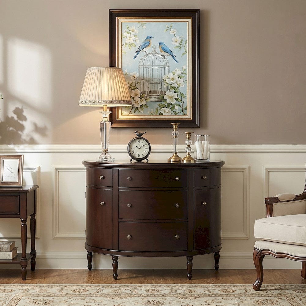 Butler Specialty Company - Bedford 41 in. W Demilune Wood 5 Drawer 2 Door Console Table, Dark Brown - 9347379 view 4