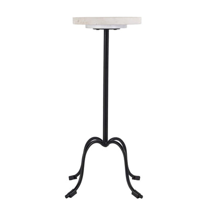 Butler Specialty Company - Berlin 10 in. W Round Marble and Iron Side Table, White and Black - 5816025 View 3