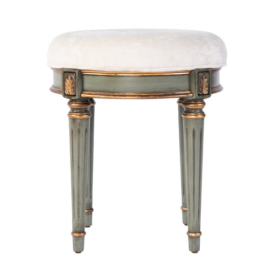Butler Specialty Company - Bernadette 18.5 in. Seat Height Round Upholstered and Wood Traditional Vanity Stool, Green - 1250482 view 2