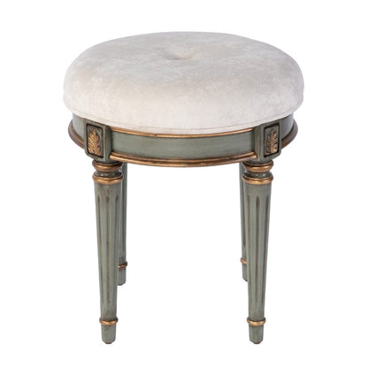 Butler Specialty Company - Bernadette 18.5 in. Seat Height Round Upholstered and Wood Traditional Vanity Stool, Green - 1250482 view 3