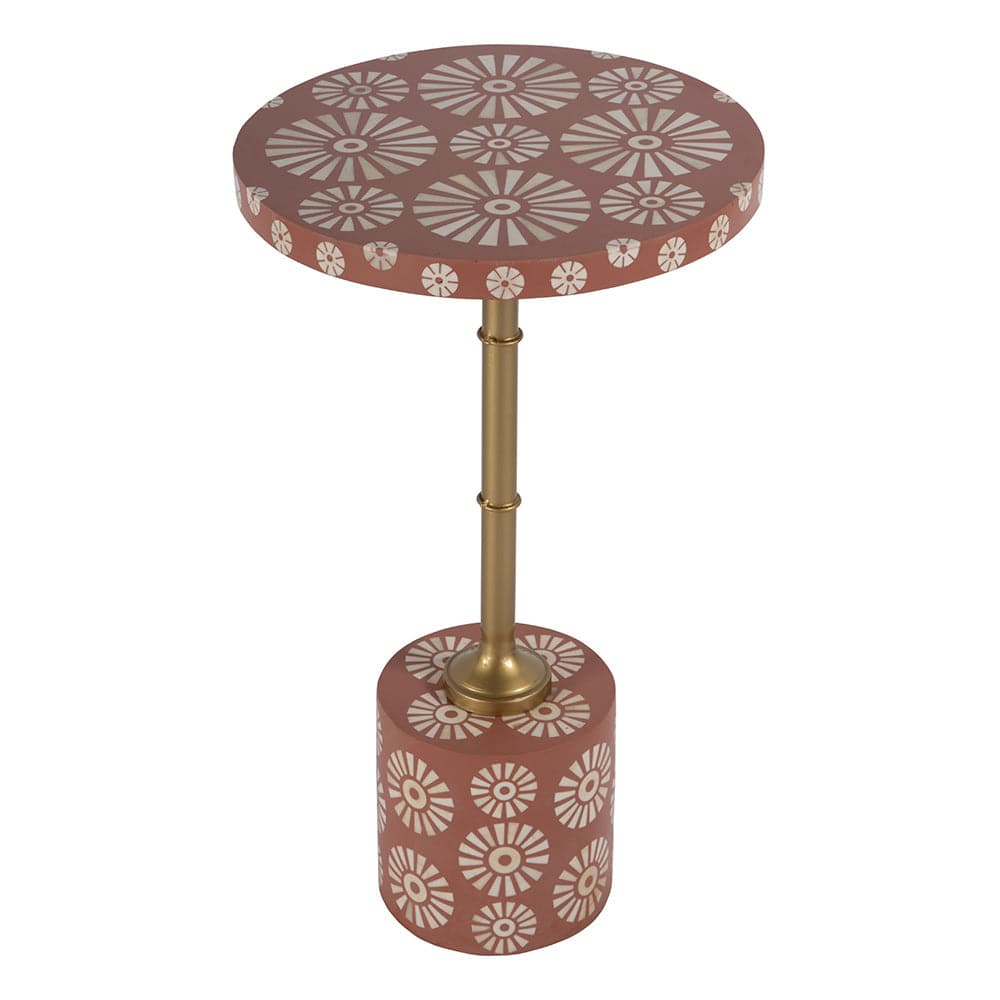 Butler Specialty Company - Bethel 14 in. W Round Bone Inlay and Iron Side Table, Pink - 5827323 View 1