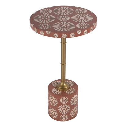 Butler Specialty Company - Bethel 14 in. W Round Bone Inlay and Iron Side Table, Pink - 5827323 View 1