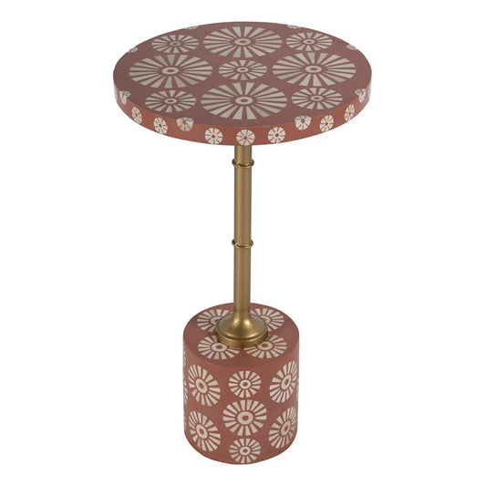 Butler Specialty Company - Bethel 14 in. W Round Bone Inlay and Iron Side Table, Pink - 5827323 View 1