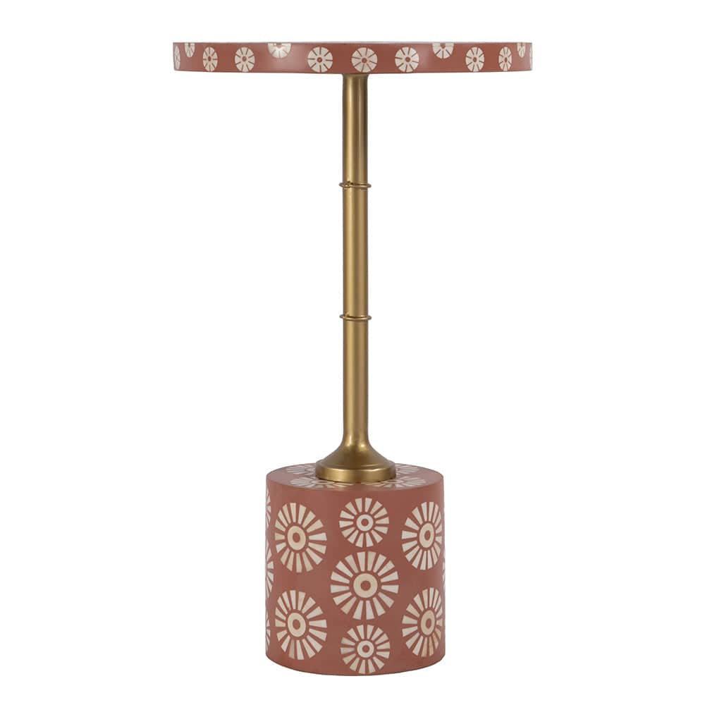 Butler Specialty Company - Bethel 14 in. W Round Bone Inlay and Iron Side Table, Pink - 5827323 View 2