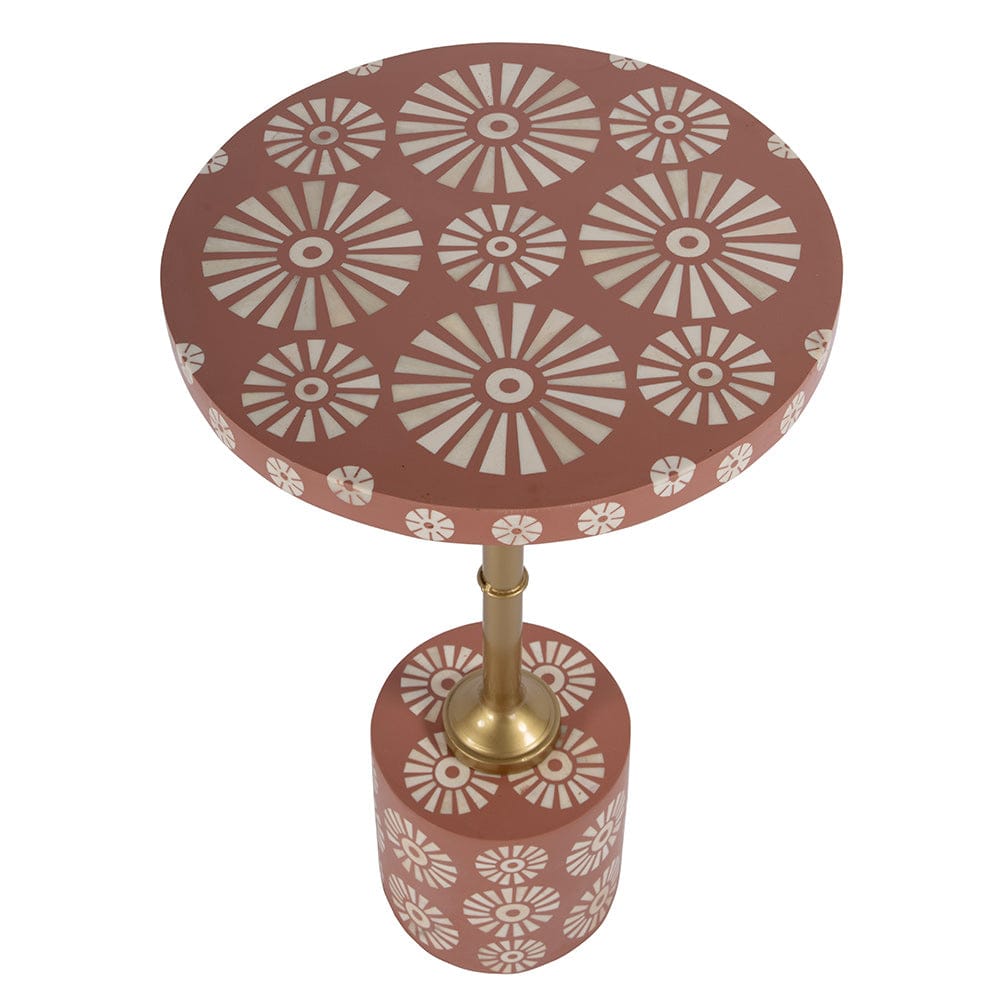 Butler Specialty Company - Bethel 14 in. W Round Bone Inlay and Iron Side Table, Pink - 5827323 View 3
