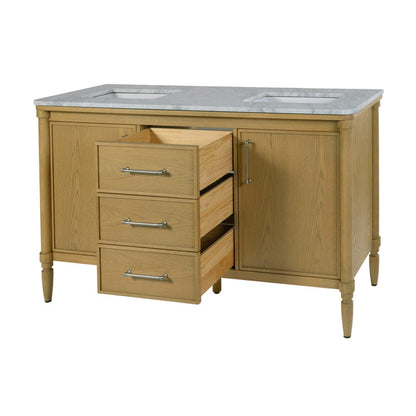 Butler Specialty Company - Bianca 60 in. W Wood & Marble Double Sink Bathroom Vanity, Light Brown - 5991492 view 3