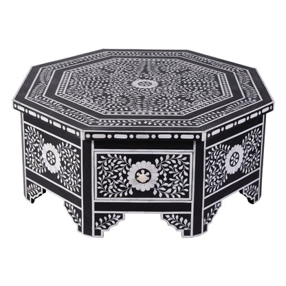 Butler Specialty Company - Blackwell 40.25 in. W Octagonal Bone In-Lay 1 Drawer Coffee Table, Black, White - 5962318 view 1