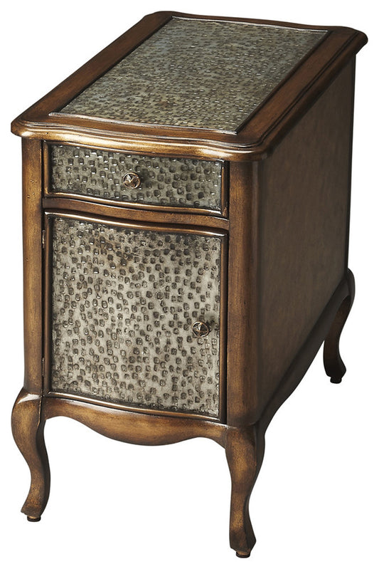 Butler Specialty Company - Bosworth Hamme 14 in. W Rectangular Metal & Wood 1 Drawer 1 Door Side Table, Multi-Color - 4223070