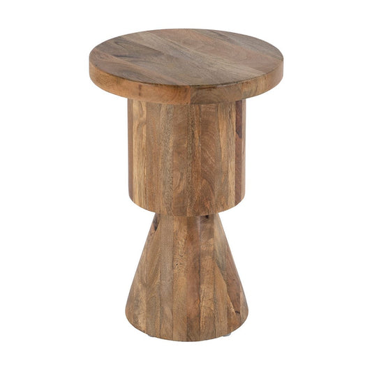 Butler Specialty Company - Botswana 15 in. W Round Solid Wood Abstract Pedestal Base Side Table, Brown - 5876312 View 1
