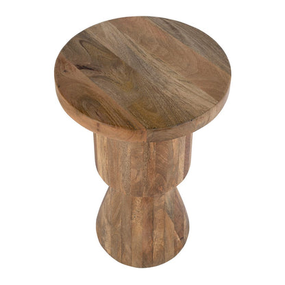 Butler Specialty Company - Botswana 15 in. W Round Solid Wood Abstract Pedestal Base Side Table, Brown - 5876312 View 3