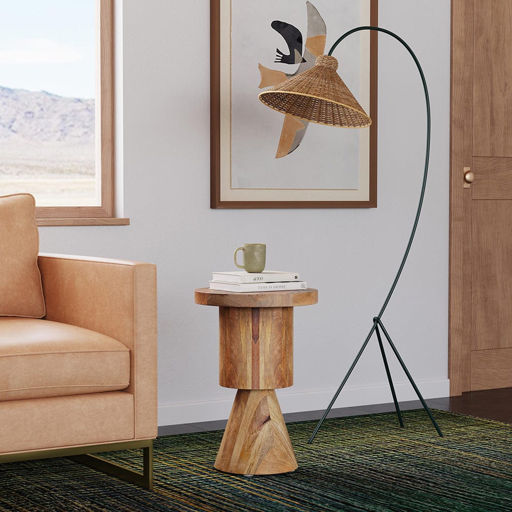 Butler Specialty Company - Botswana 15 in. W Round Solid Wood Abstract Pedestal Base Side Table, Brown - 5876312 View 4
