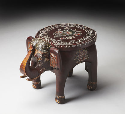 Butler Specialty Company - Artifacts - Botswana 17 in. W Elephant Shaped Hand Painted Wood Side Table, Assorted - 1166290