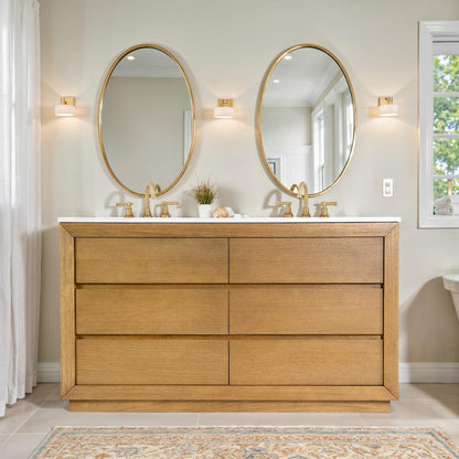 Butler Specialty Company - Brady 60 in. W Wood & Quartz Double Sink Bathroom Vanity, Natural - 5992452 view 4