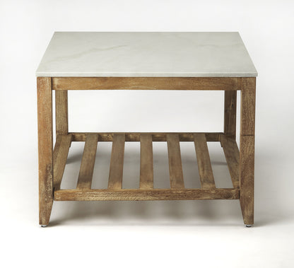 Butler Specialty Company - Brayden 24 in. W Square Marble & Wood Bunching Coffee Table, Light Brown - 9348312