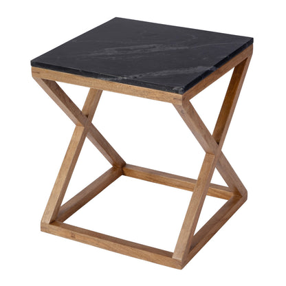 Butler Specialty Company - Braylon 17.75 in. W Square Marble & Wood X Base End Table, Black - 5329414 view 1