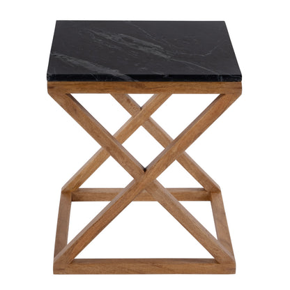 Butler Specialty Company - Braylon 17.75 in. W Square Marble & Wood X Base End Table, Black - 5329414 view 3