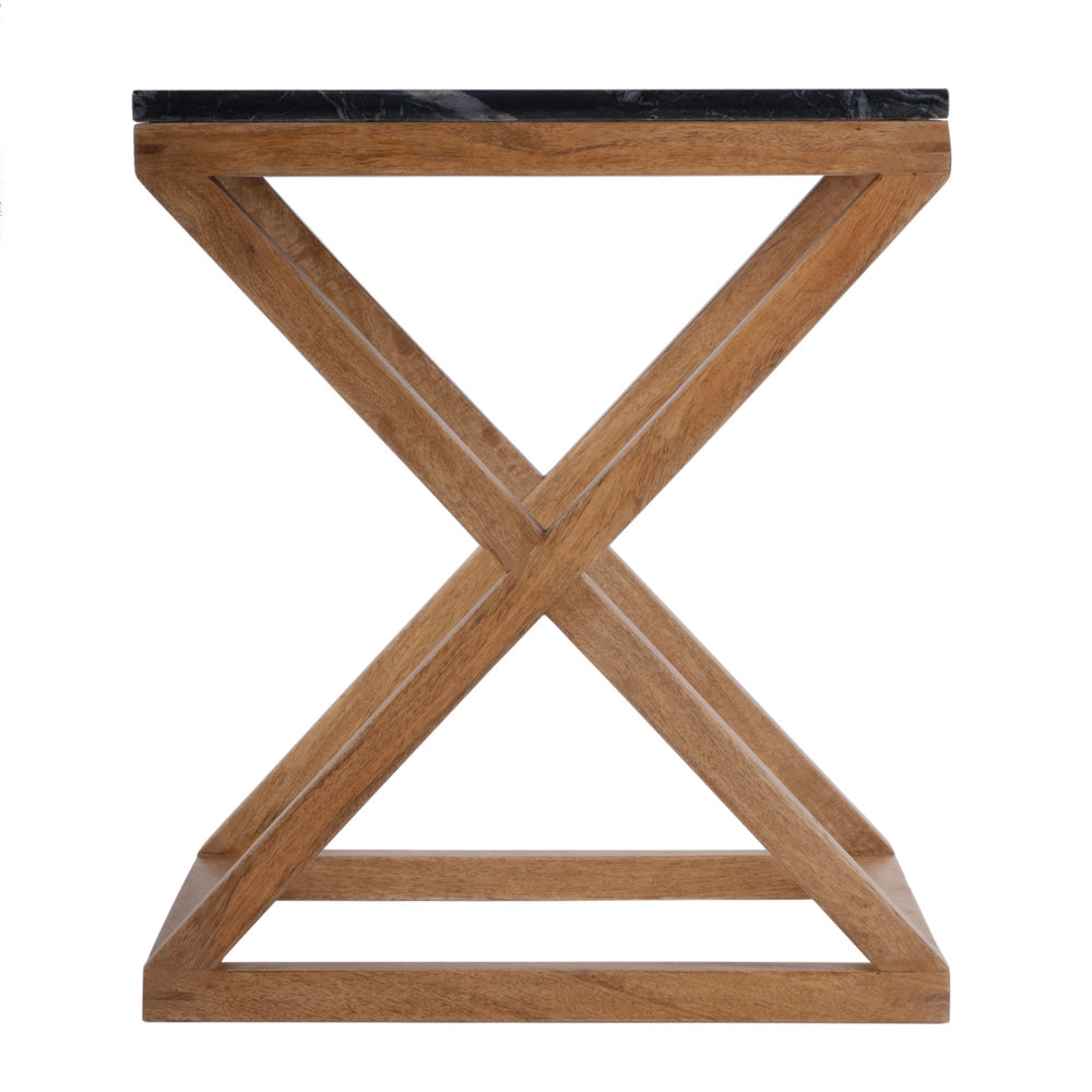 Butler Specialty Company - Braylon 17.75 in. W Square Marble & Wood X Base End Table, Black - 5329414 view 4