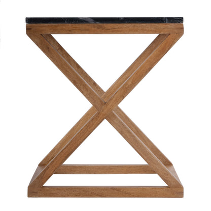 Butler Specialty Company - Braylon 17.75 in. W Square Marble & Wood X Base End Table, Black - 5329414 view 4