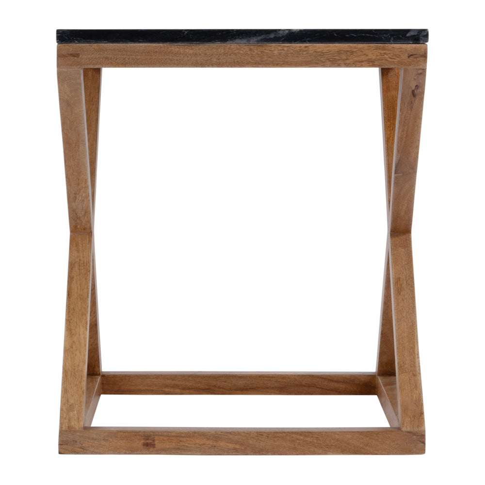 Butler Specialty Company - Braylon 17.75 in. W Square Marble & Wood X Base End Table, Black - 5329414 view 5