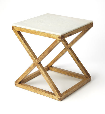 Butler Specialty Company - Braylon Marble & Wood End Table, Light Brown - 5329312