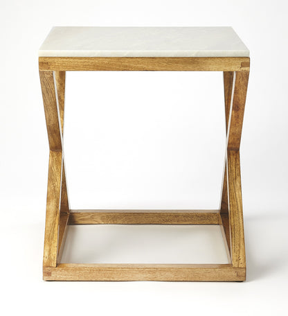 Butler Specialty Company - Braylon Marble & Wood End Table, Light Brown - 5329312