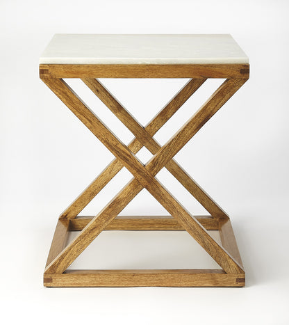 Butler Specialty Company - Braylon Marble & Wood End Table, Light Brown - 5329312