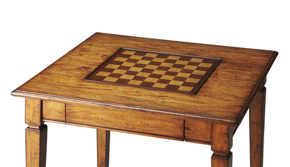 Butler Specialty Company - Breckinridge 30 in. W Square Wood 1 Drawer Rustic Game Table, Light Brown - 2364120