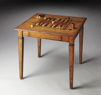 Butler Specialty Company - Breckinridge 30 in. W Square Wood 1 Drawer Rustic Game Table, Light Brown - 2364120