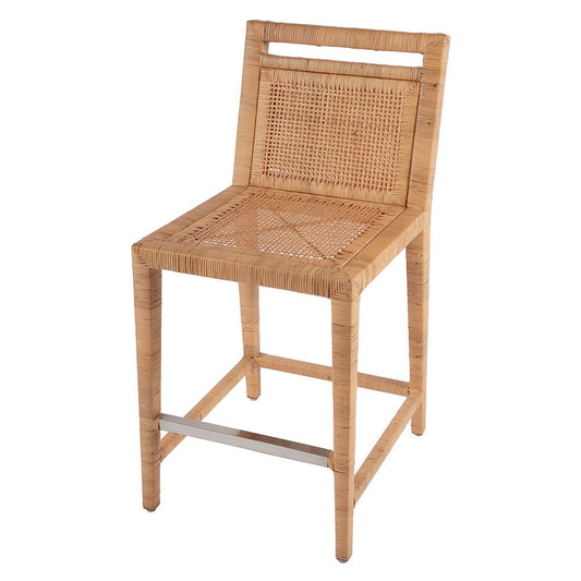 Butler Specialty Company - Brielle 24 in. Seat Height Rattan Woven Counter stool w Back, Light Brown - 5778404 View 1