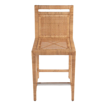 Butler Specialty Company - Brielle 24 in. Seat Height Rattan Woven Counter stool w Back, Light Brown - 5778404 View 2