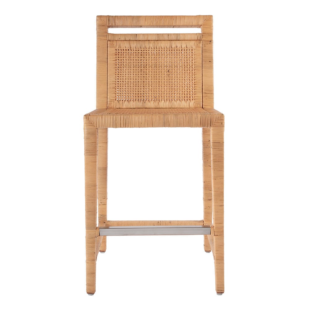 Butler Specialty Company - Brielle 24 in. Seat Height Rattan Woven Counter stool w Back, Light Brown - 5778404 View 3