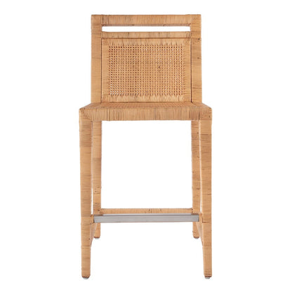 Butler Specialty Company - Brielle 24 in. Seat Height Rattan Woven Counter stool w Back, Light Brown - 5778404 View 3