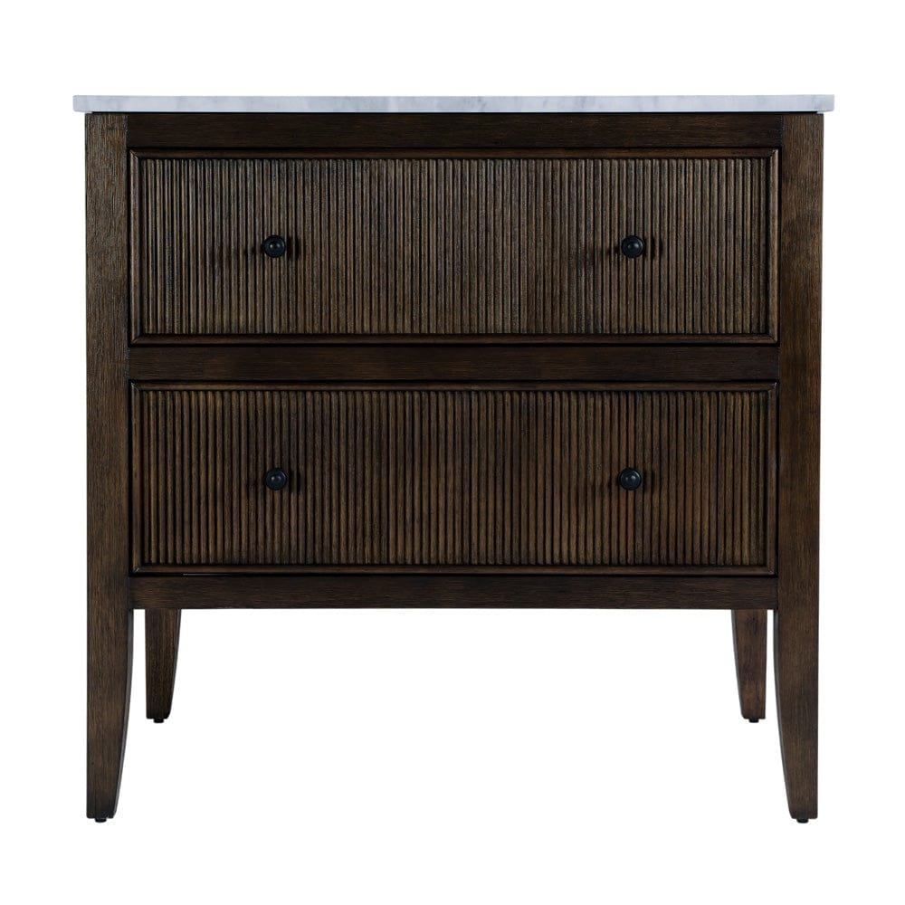 Butler Specialty Company - Bristol 36 in. W Marble and Wood 1 Drawer Ribbed Bathroom Vanity, Dark Brown - 5997508 view 3
