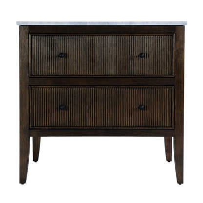 Butler Specialty Company - Bristol 36 in. W Marble and Wood 1 Drawer Ribbed Bathroom Vanity, Dark Brown - 5997508 view 3