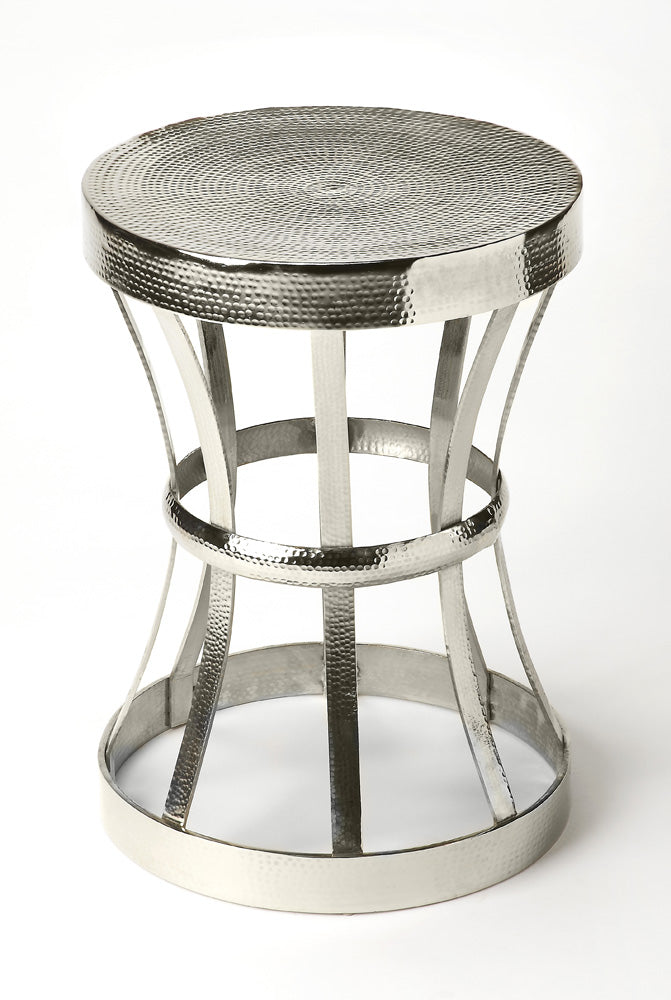 Butler Specialty Company - Broussard 16 in. Round Metal Industrial Chic Side Table, Silver - 4326330