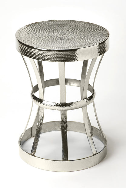 Butler Specialty Company - Broussard 16 in. Round Metal Industrial Chic Side Table, Silver - 4326330