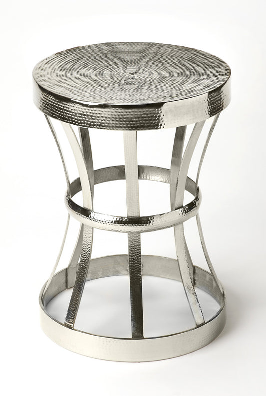 Butler Specialty Company - Broussard 16 in. Round Metal Industrial Chic Side Table, Silver - 4326330