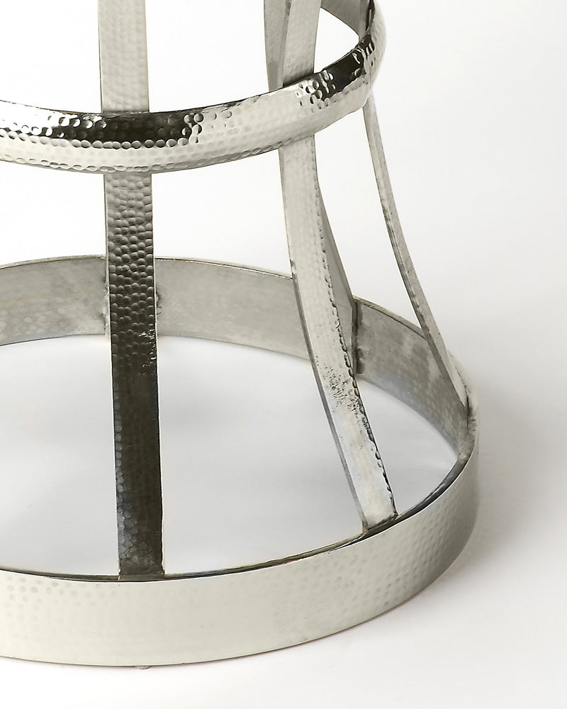 Butler Specialty Company - Broussard 16 in. Round Metal Industrial Chic Side Table, Silver - 4326330