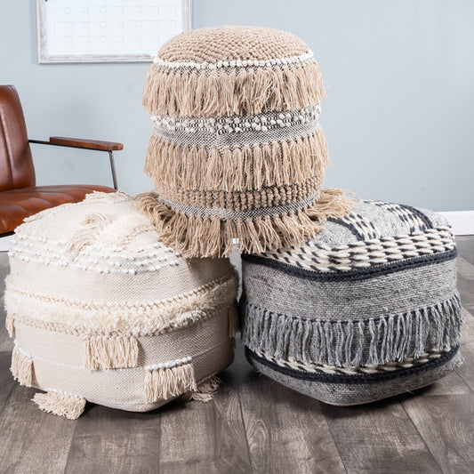 Butler Specialty Company - Brynn 21 in. W Square Upholstered Pouffe, Gray - 5396266