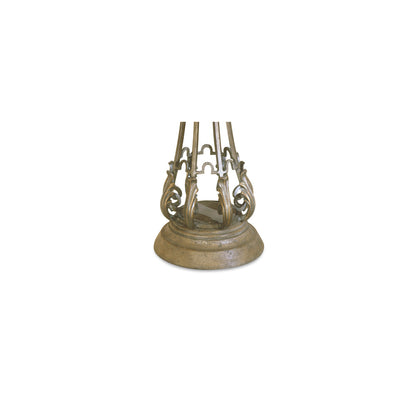 Butler Specialty Company - Budapest 13.5 in. W Oblong Metal & Stone Pedestal Planter, Gold - 935070