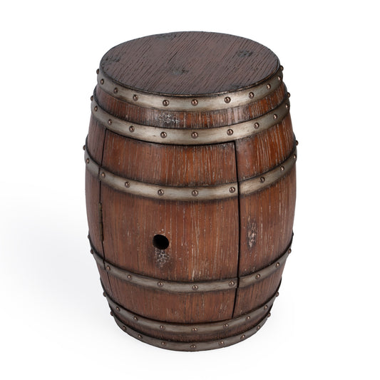 Butler Specialty Company - Calumet 15.76 in. W Round Wood Rustic Barrel Side Table, Dark Brown - 2520120