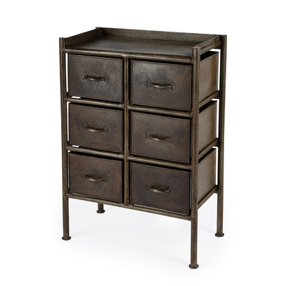 Butler Specialty Company - Cameron 23 in. W Rectangular Industrial Chic 6 Drawer Accent Chest, Bronze - 3368025