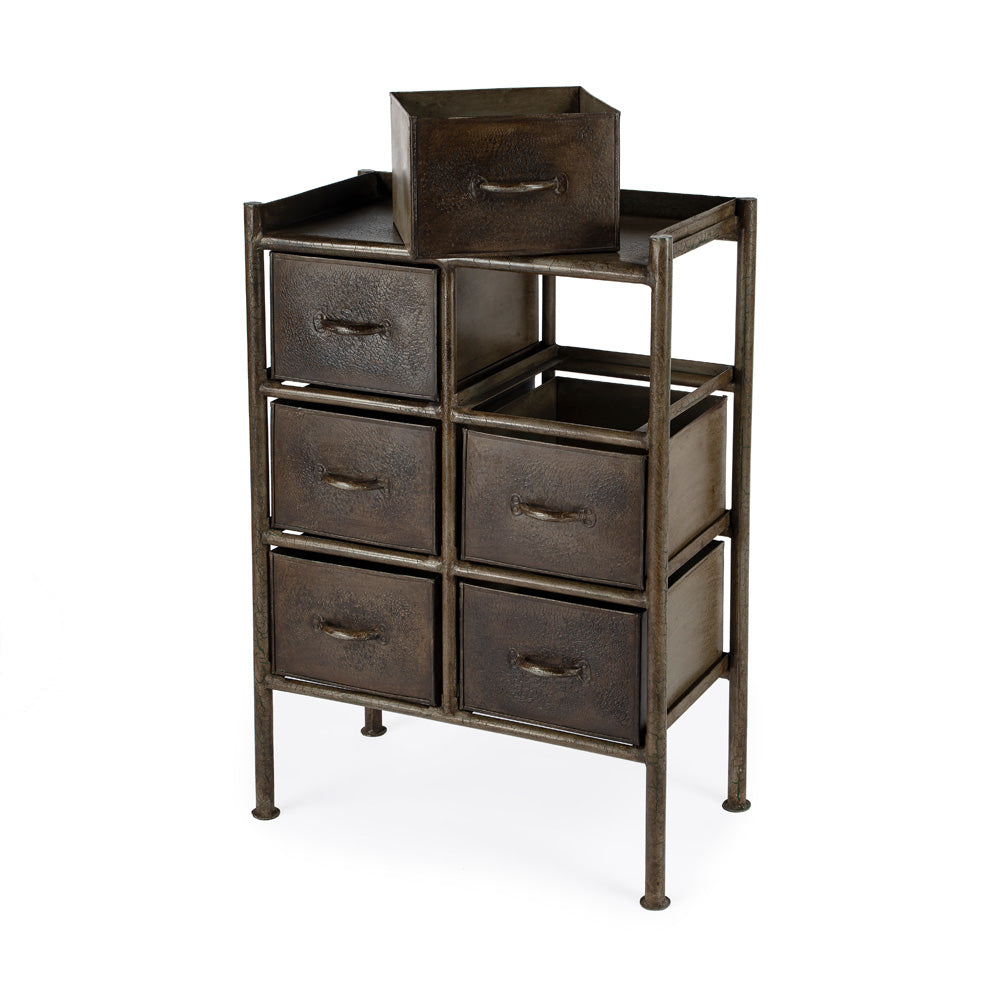 Butler Specialty Company - Cameron 23 in. W Rectangular Industrial Chic 6 Drawer Accent Chest, Bronze - 3368025